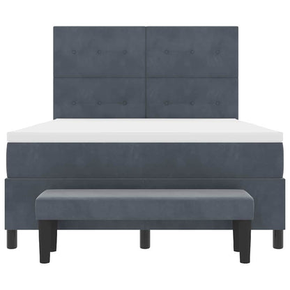 Letto a molle con cuscino Grigio scuro 200 x 160 cm Velluto | homemem39