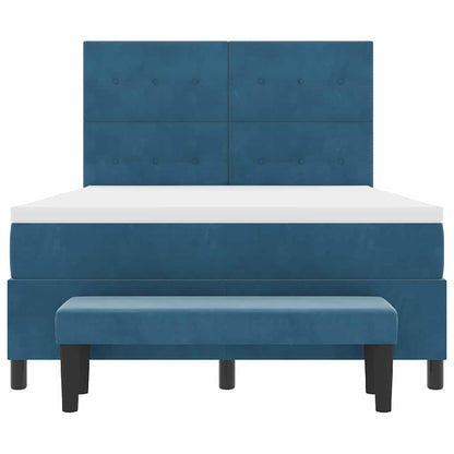 Letto a molle con testiera Blu scuro 200 x 160 cm Velluto | homemem39