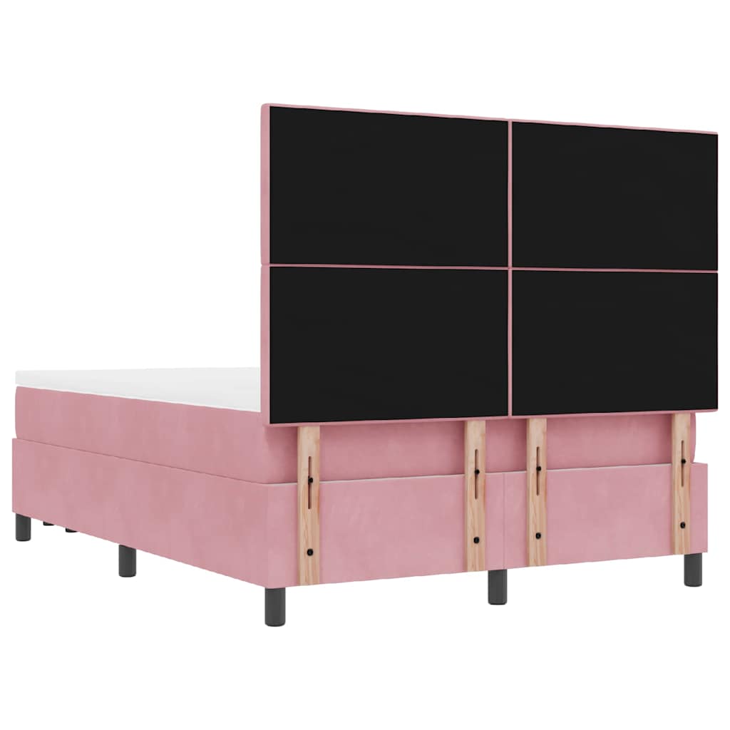 Letto a molle con testiera Rosa 200 x 160 cm Velluto | homemem39