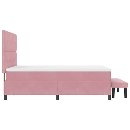 Letto a molle con testiera Rosa 200 x 160 cm Velluto | homemem39