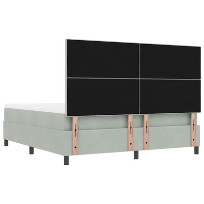 Letto a molle con materasso Grigio chiaro 180 x 200 cm Velluto