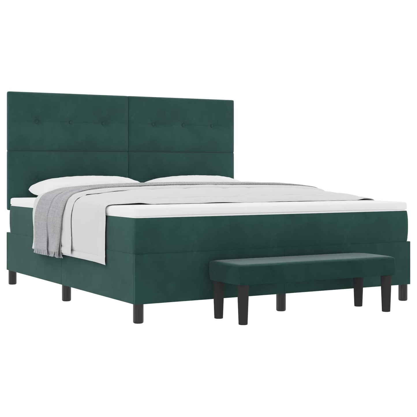Letto a molle con testiera Verde scuro 200 x 180 cm Velluto | homemem39