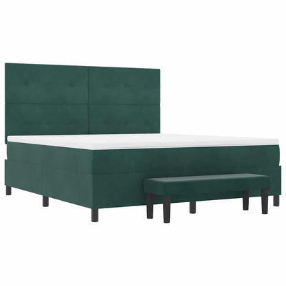 Letto a molle con testiera Verde scuro 200 x 180 cm Velluto | homemem39