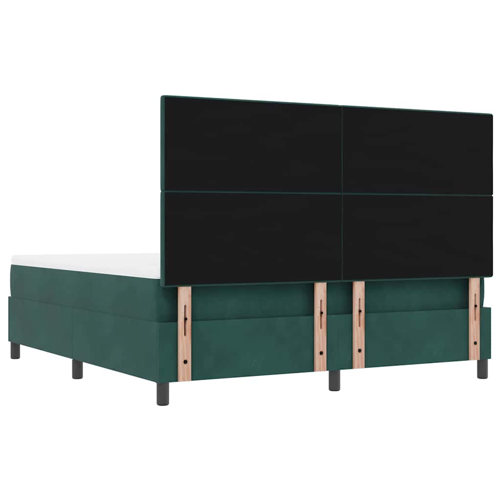 Letto a molle con testiera Verde scuro 200 x 180 cm Velluto | homemem39