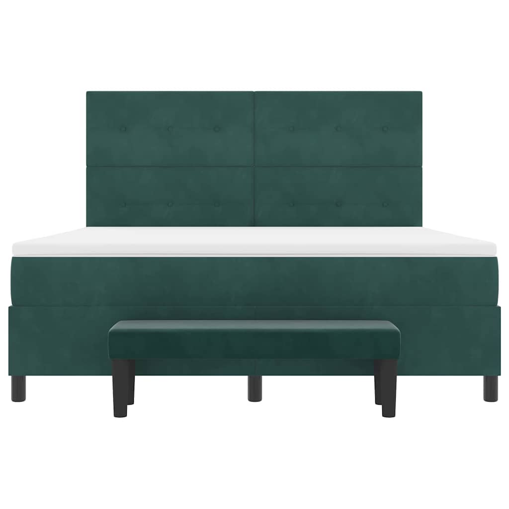 Letto a molle con testiera Verde scuro 200 x 180 cm Velluto | homemem39