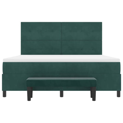 Letto a molle con testiera Verde scuro 200 x 180 cm Velluto | homemem39