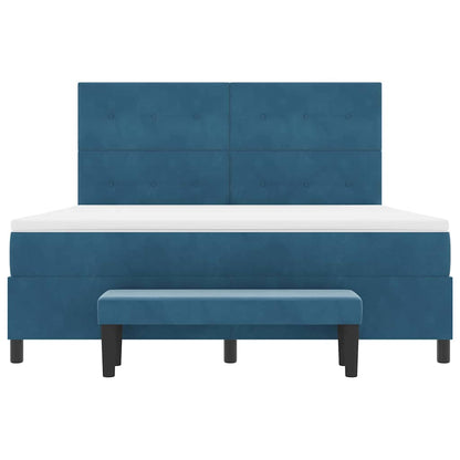 Letto a molle con testiera Blu scuro 200 x 180 cm Velluto | homemem39