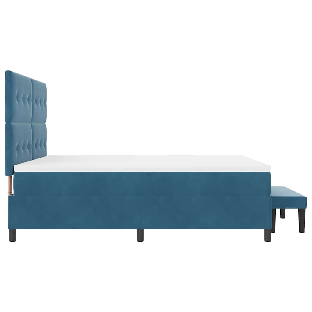 Letto a molle con testiera Blu scuro 200 x 180 cm Velluto | homemem39