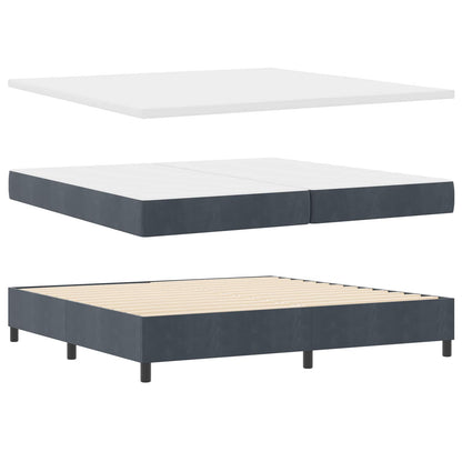 Letto a molle con testiera Grigio scuro 200 x 200 cm Velluto | homemem39