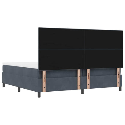 Letto a molle con materasso Grigio scuro 200 x 200 cm Velluto