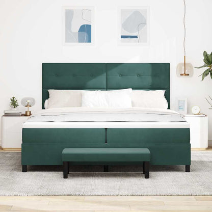 Letto a molle con testiera Verde scuro 200 x 200 cm Velluto | homemem39