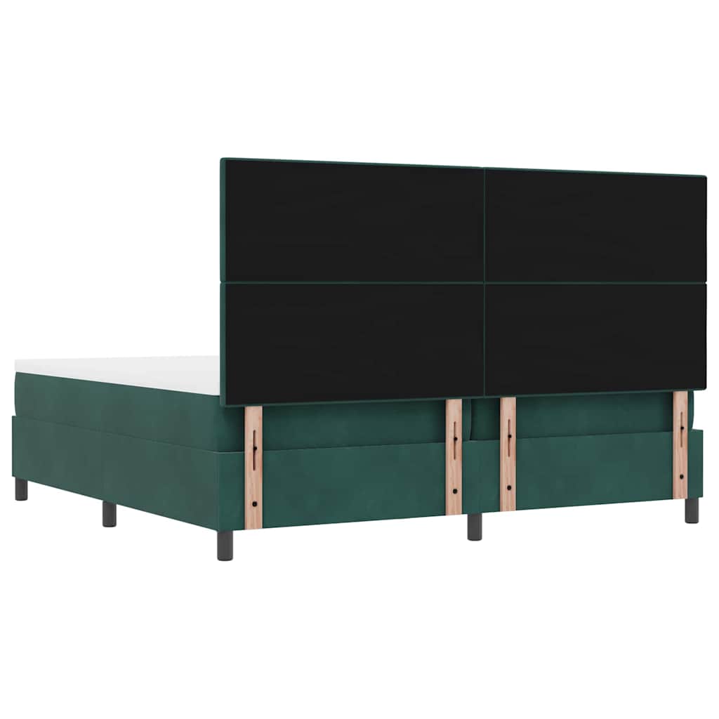Letto a molle con testiera Verde scuro 200 x 200 cm Velluto | homemem39