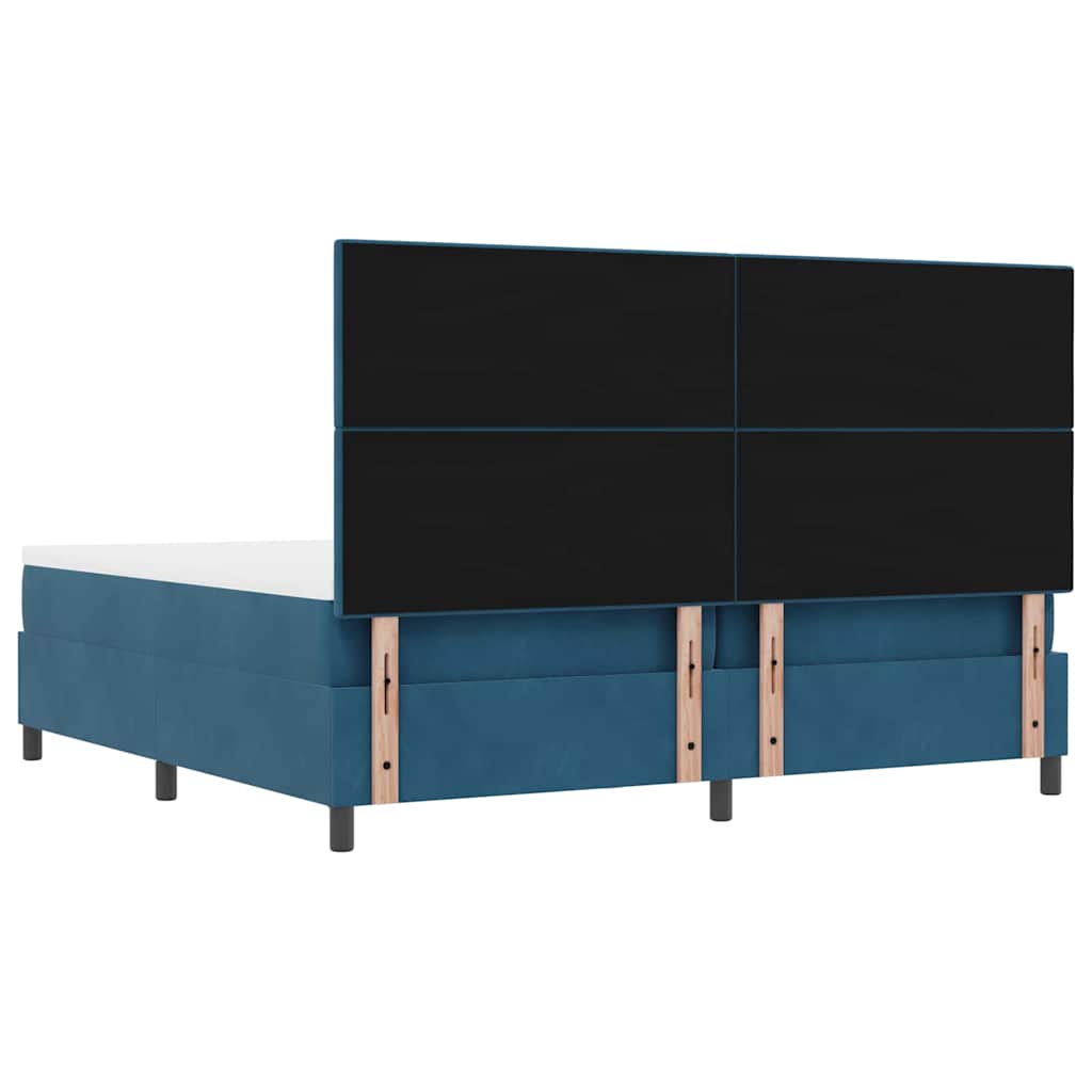 Letto a molle con testiera Blu scuro 200 x 200 cm Velluto | homemem39