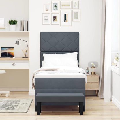 Letto a molle con testiera Grigio scuro 200 x 80 cm Velluto | homemem39