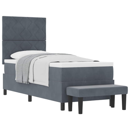 Letto a molle con testiera Grigio scuro 200 x 80 cm Velluto | homemem39