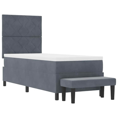 Letto a molle con testiera Grigio scuro 200 x 80 cm Velluto | homemem39
