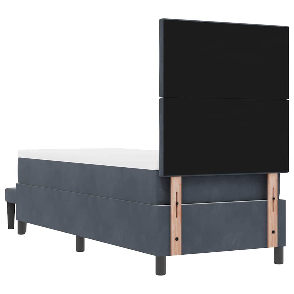 Letto a molle con testiera Grigio scuro 200 x 80 cm Velluto | homemem39