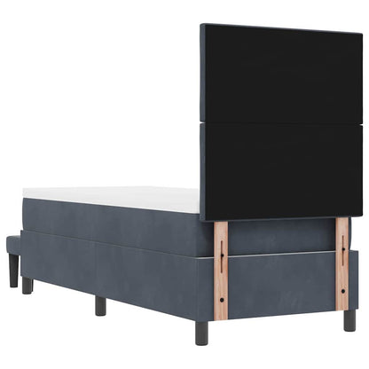 Letto a molle con testiera Grigio scuro 200 x 80 cm Velluto | homemem39