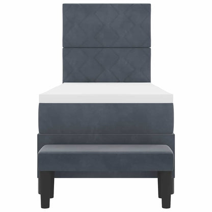 Letto a molle con testiera Grigio scuro 200 x 80 cm Velluto | homemem39