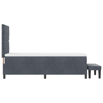 Letto a molle con testiera Grigio scuro 200 x 80 cm Velluto | homemem39