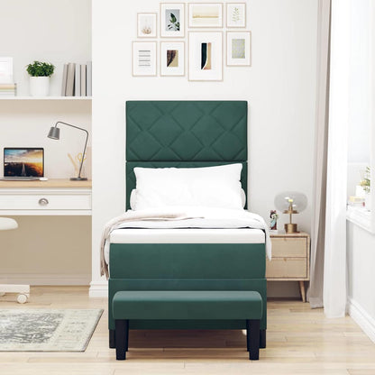 Letto a molle con testiera Verde scuro 200 x 80 cm Velluto | homemem39