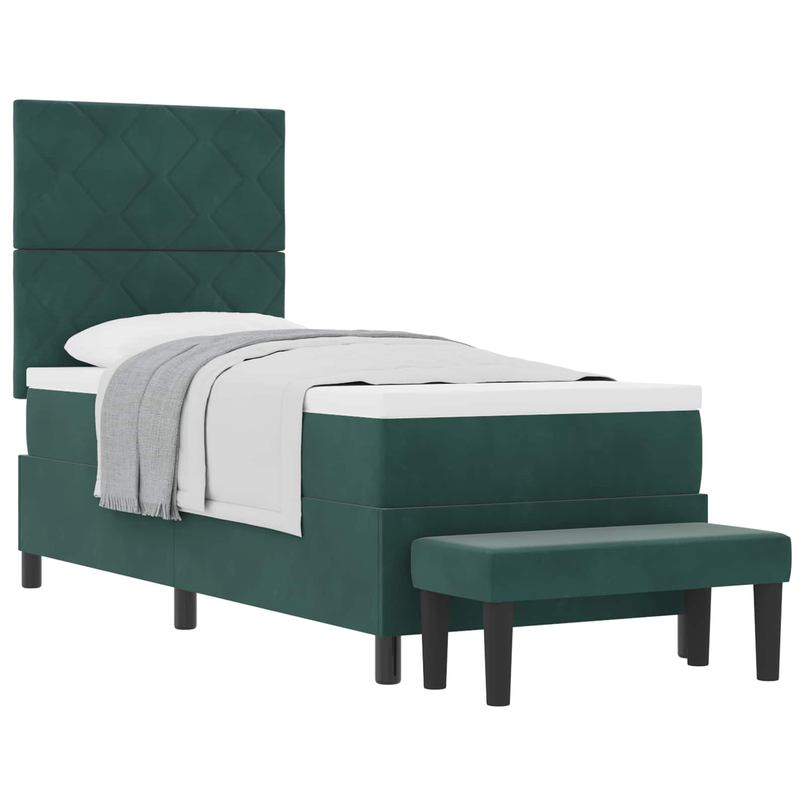 Letto a molle con testiera Verde scuro 200 x 80 cm Velluto | homemem39