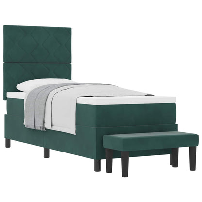 Letto a molle con testiera Verde scuro 200 x 80 cm Velluto | homemem39