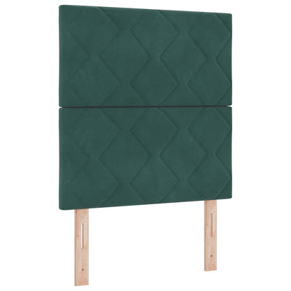 Letto a molle con testiera Verde scuro 200 x 80 cm Velluto | homemem39