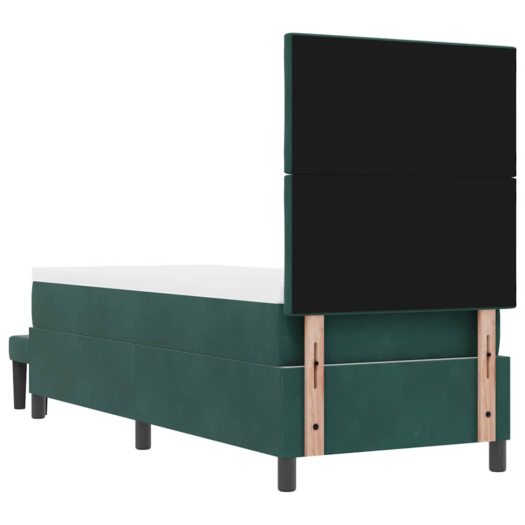 Letto a molle con testiera Verde scuro 200 x 80 cm Velluto | homemem39