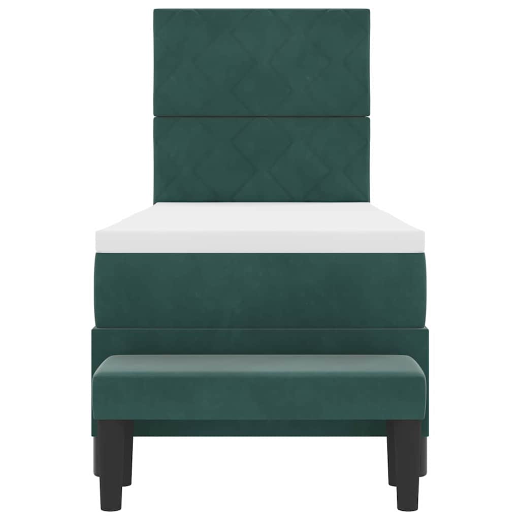 Letto a molle con testiera Verde scuro 200 x 80 cm Velluto | homemem39