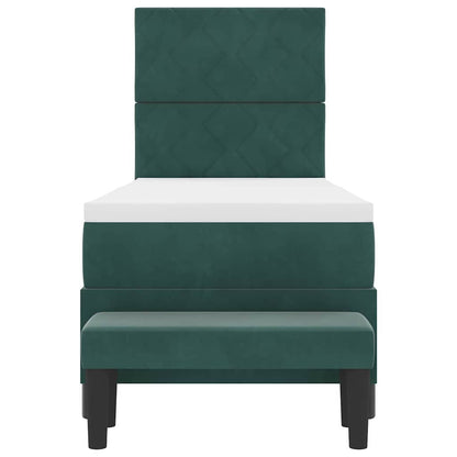 Letto a molle con testiera Verde scuro 200 x 80 cm Velluto | homemem39