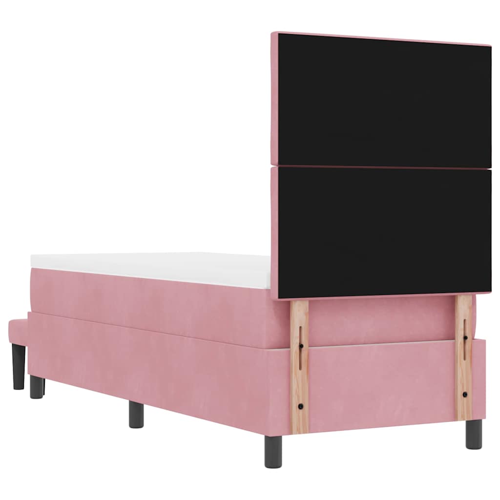 Letto a molle con testiera Rosa 200 x 80 cm Velluto | homemem39