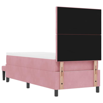 Letto a molle con testiera Rosa 200 x 80 cm Velluto | homemem39