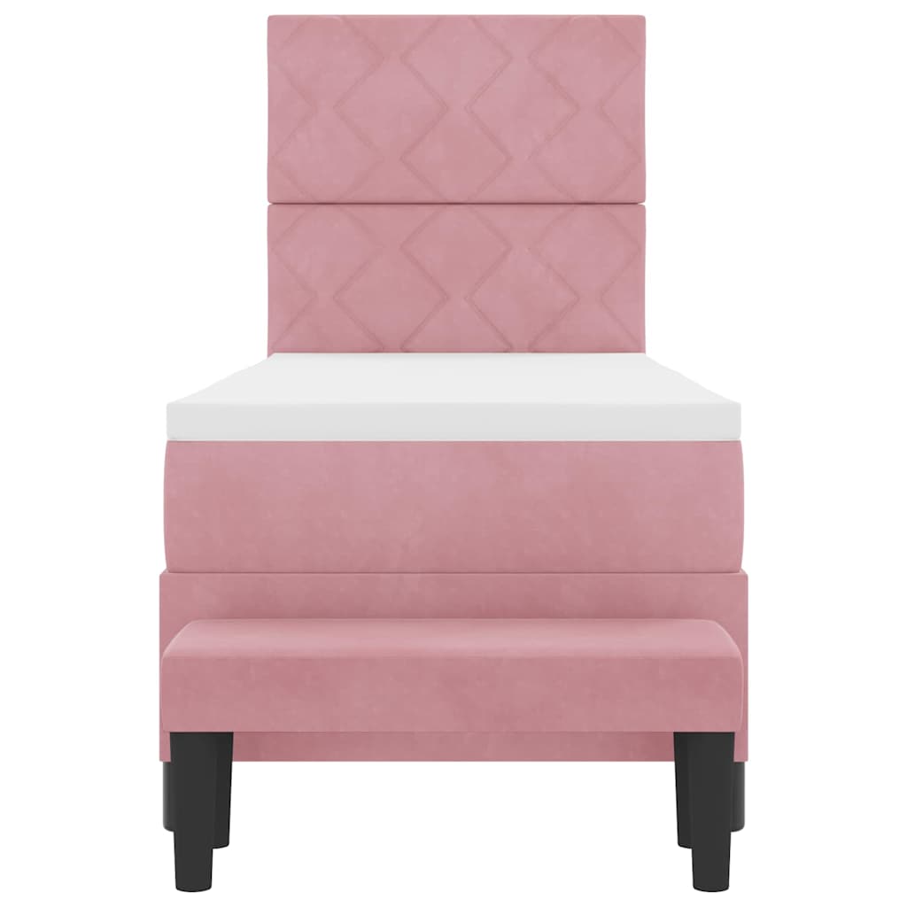 Letto a molle con testiera Rosa 200 x 80 cm Velluto | homemem39