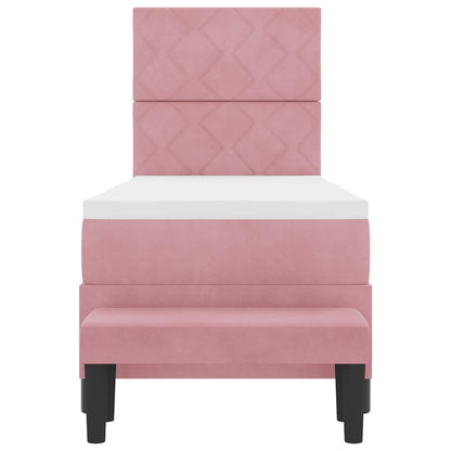 Letto a molle con testiera Rosa 200 x 80 cm Velluto | homemem39