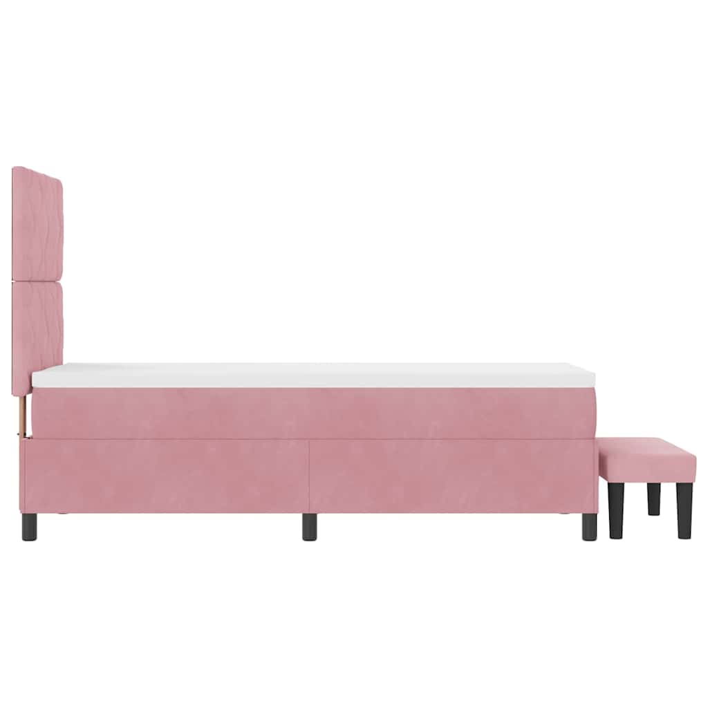 Letto a molle con testiera Rosa 200 x 80 cm Velluto | homemem39