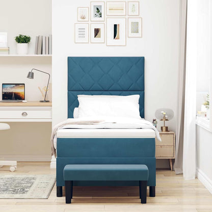 Letto a molle con testiera Blu scuro 190 x 90 cm Velluto | homemem39