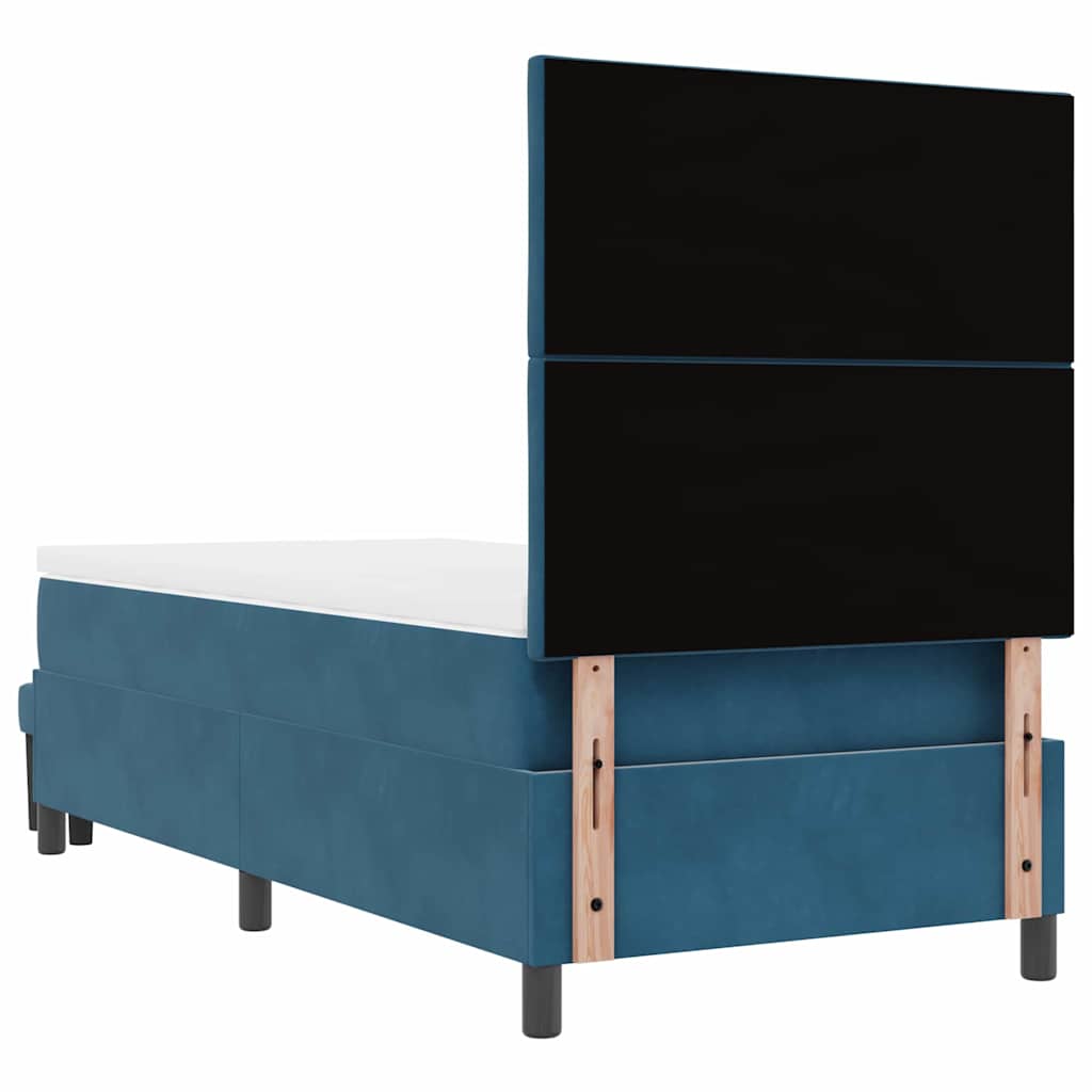 Letto a molle con testiera Blu scuro 190 x 90 cm Velluto | homemem39