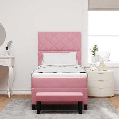 Letto a molle con testiera Rosa 200 x 90 cm Velluto | homemem39