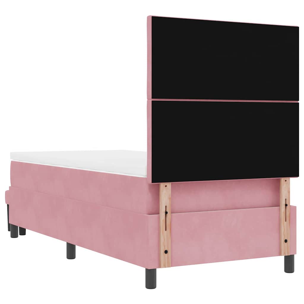 Letto a molle con testiera Rosa 200 x 90 cm Velluto | homemem39