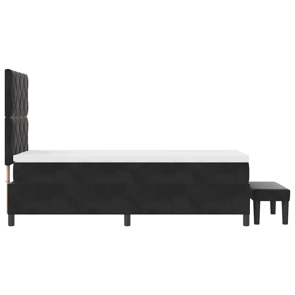 Letto a molle con testiera Nero 200 x 100 cm Velluto | homemem39