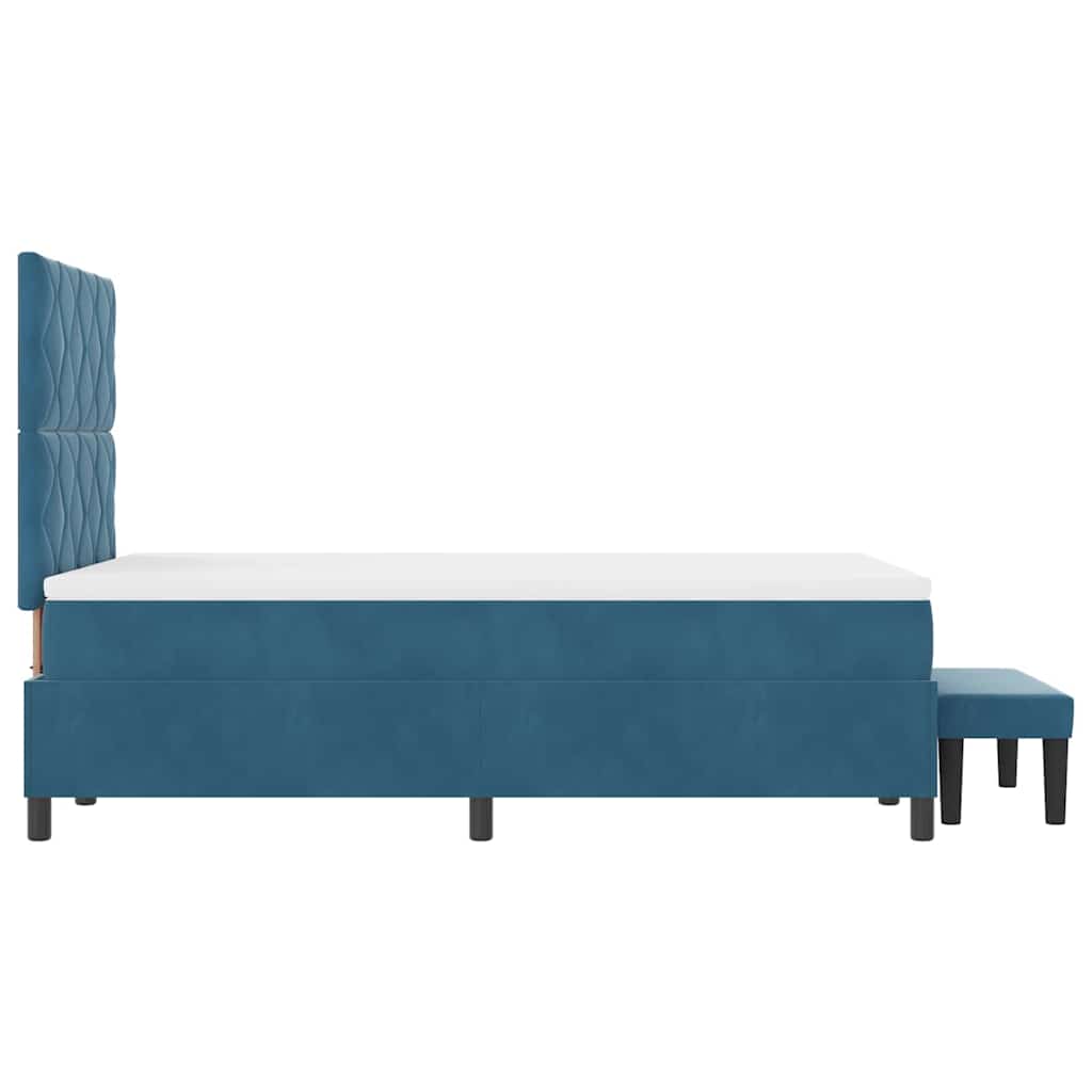 Letto a molle con testiera Blu scuro 190 x 120 cm Velluto | homemem39