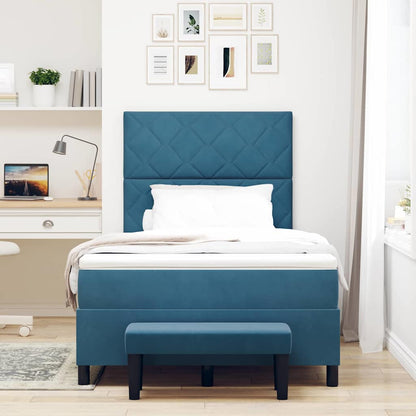 Letto a molle con testiera Blu scuro 200 x 120 cm Velluto | homemem39
