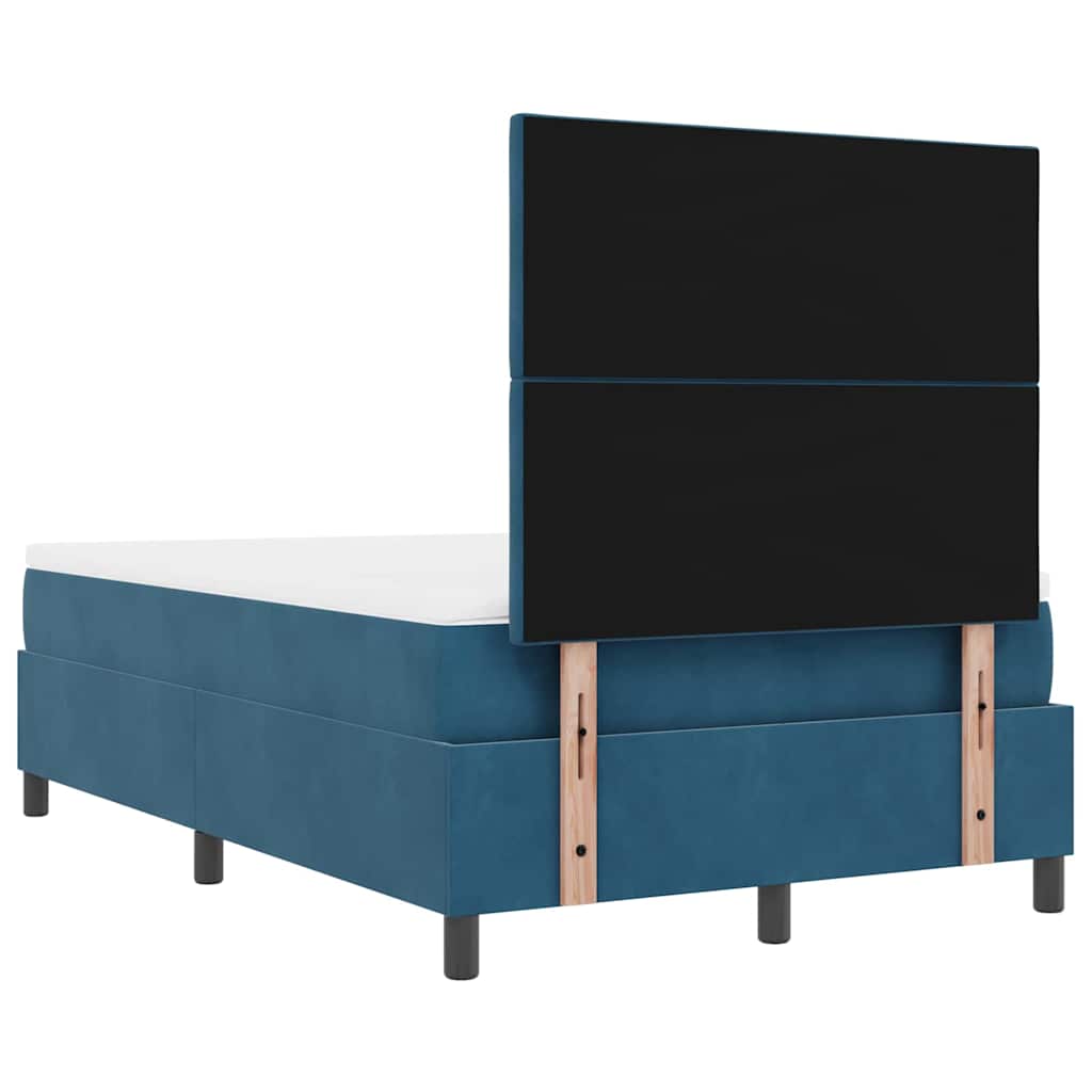 Letto a molle con testiera Blu scuro 200 x 120 cm Velluto | homemem39