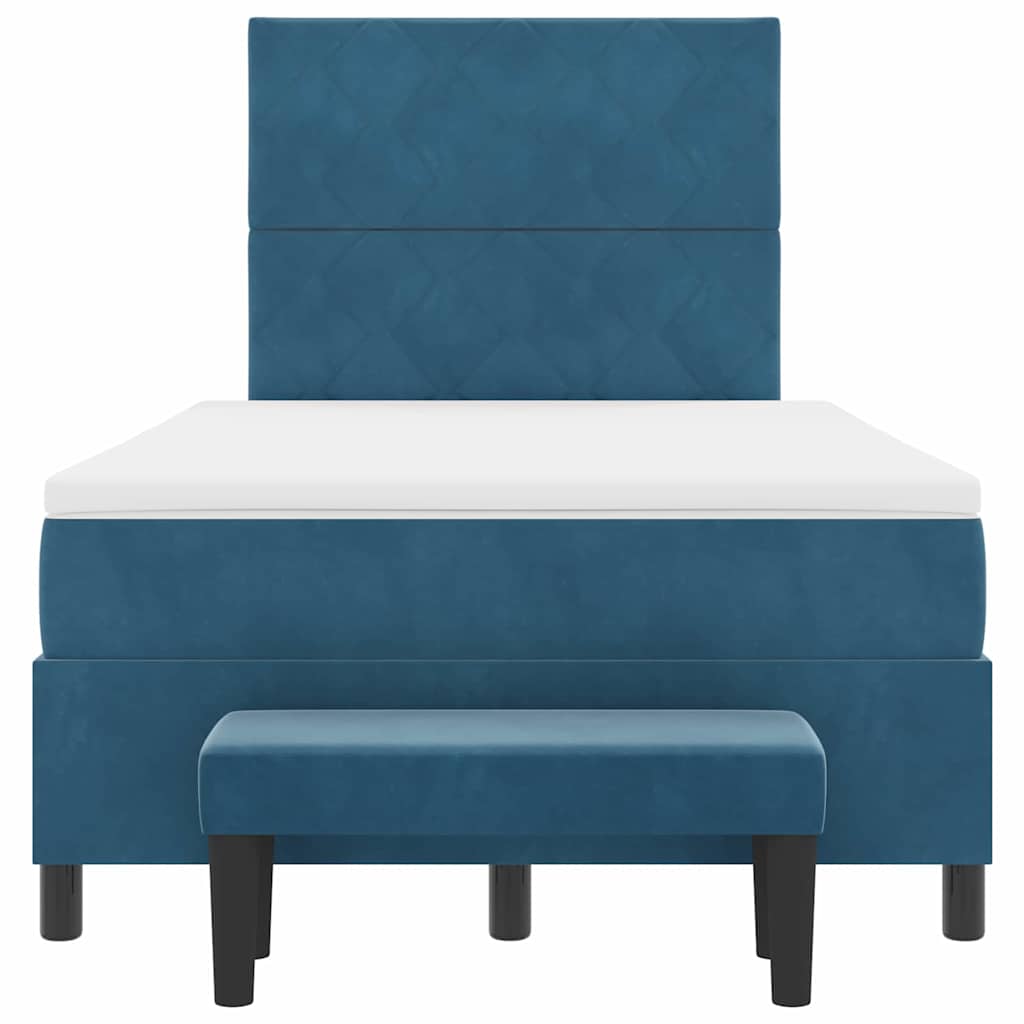 Letto a molle con testiera Blu scuro 200 x 120 cm Velluto | homemem39