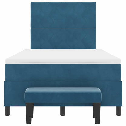 Letto a molle con testiera Blu scuro 200 x 120 cm Velluto | homemem39