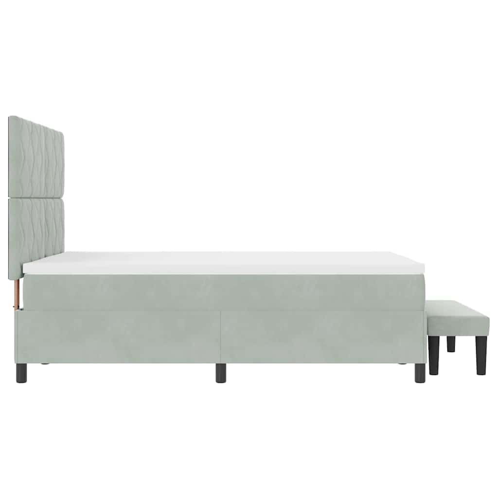 Letto a molle con testiera Grigio chiaro 190 x 140 cm Velluto | homemem39