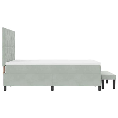 Letto a molle con testiera Grigio chiaro 190 x 140 cm Velluto | homemem39