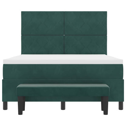 Letto a molle con testiera Verde Scuro 200 x 140 cm Velluto | homemem39