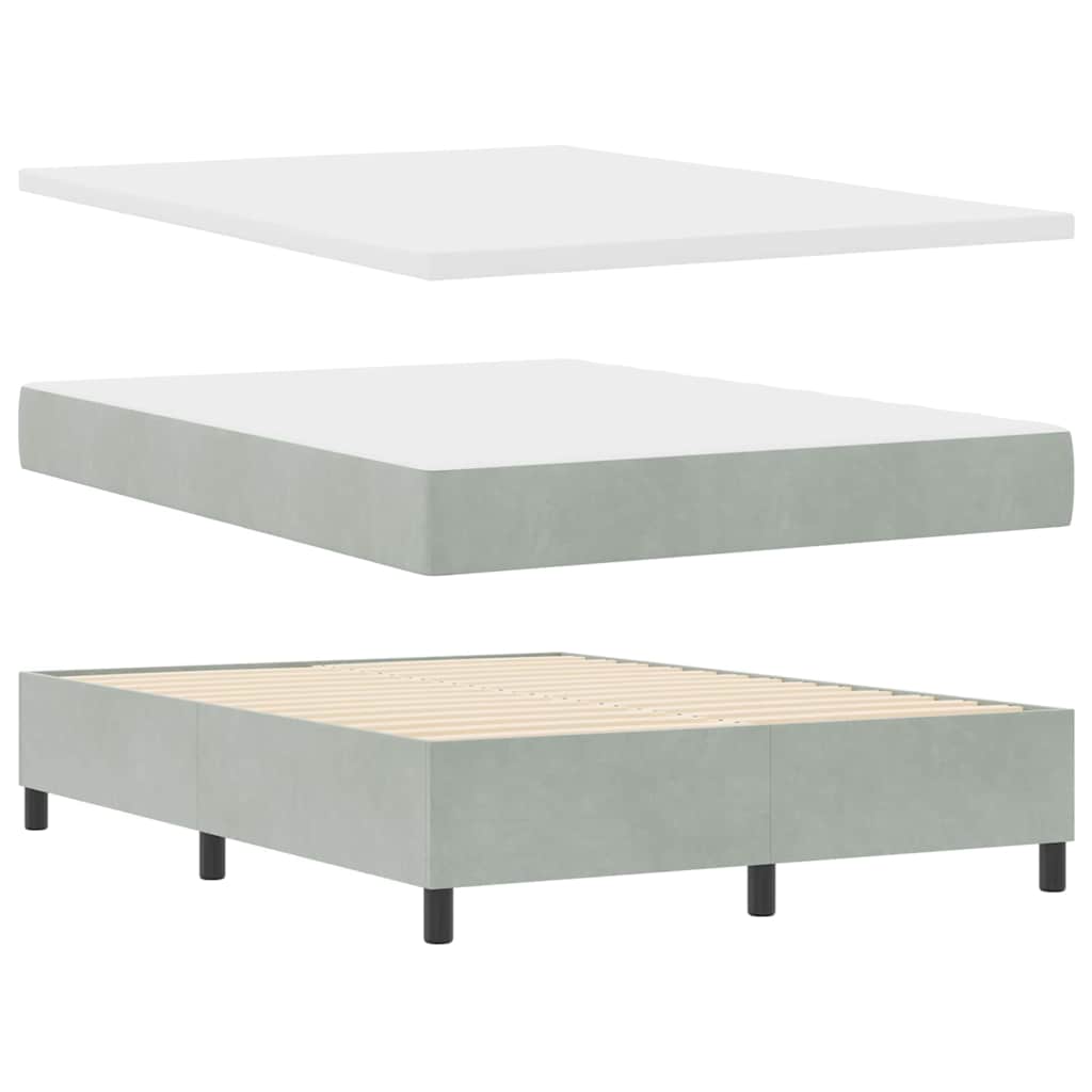 Letto a molle con testiera Grigio chiaro 200 x 160 cm Velluto | homemem39